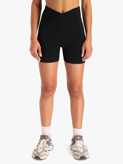 Women's High-Waist Seamless Stretch Yoga Shorts Black