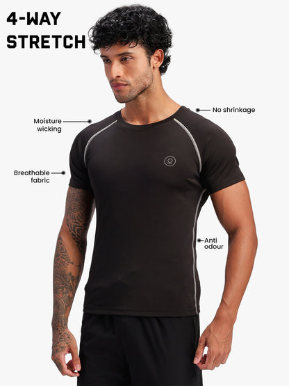 Men’s Performance Compression T-Shirt for Gym Black