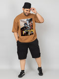 Men Plus Size Printed Oversized Half Sleeves T-Shirt