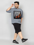 Men Plus Size Printed Oversized Half Sleeves T-Shirt