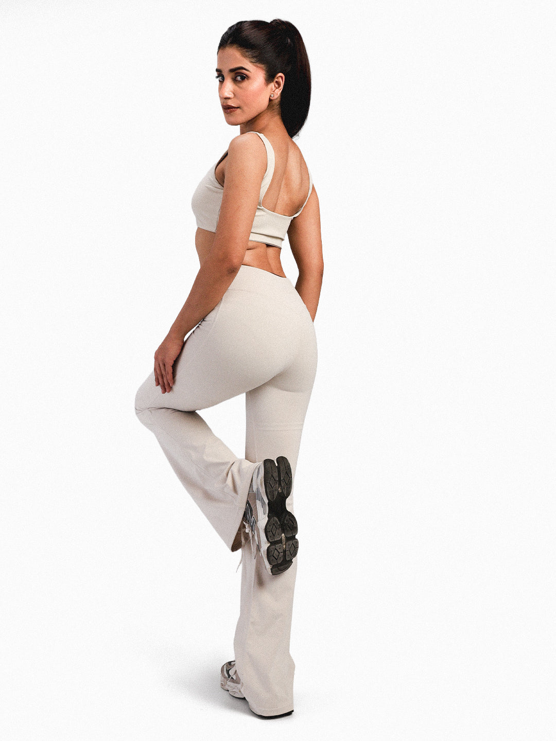Women’s Crossover Flared Pants Cream