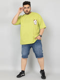 Men Plus Size Printed Oversized Half Sleeves T-Shirt