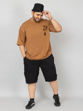 Men Plus Size Printed Oversized Half Sleeves T-Shirt