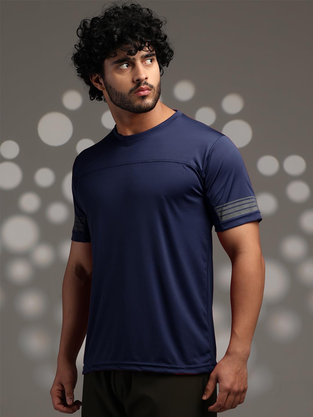Men's Half Sleeves Dry Fit Gym T-shirt Navy