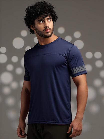 Men's Half Sleeves Dry Fit Gym T-shirt Navy