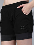 Women's Double Layered Sports Running Shorts | CHKOKKO