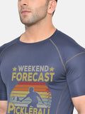 Men Printed Regular Gym Sports T-Shirt Navy