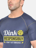 Men Printed Regular Gym Sports T-Shirt Navy