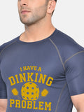 Men Printed Regular Gym Sports T-Shirt Navy