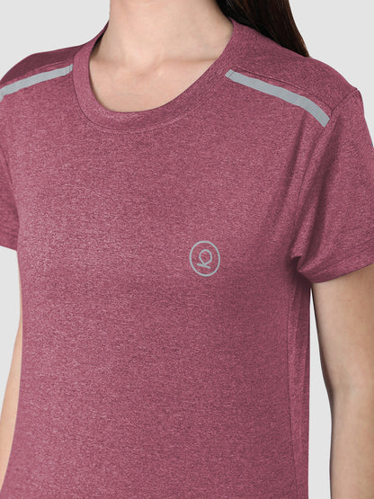 Women's Half Sleeve Dry Fit Gym T-Shirt Maroon