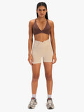 Women's High-Waist Seamless Stretch Yoga Shorts Beige