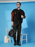 Men Oversized Winter Wear Varsity Jacket with Ribbed Cuffs