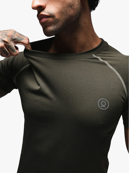 Men’s Performance Compression T-Shirt for Gym Olive