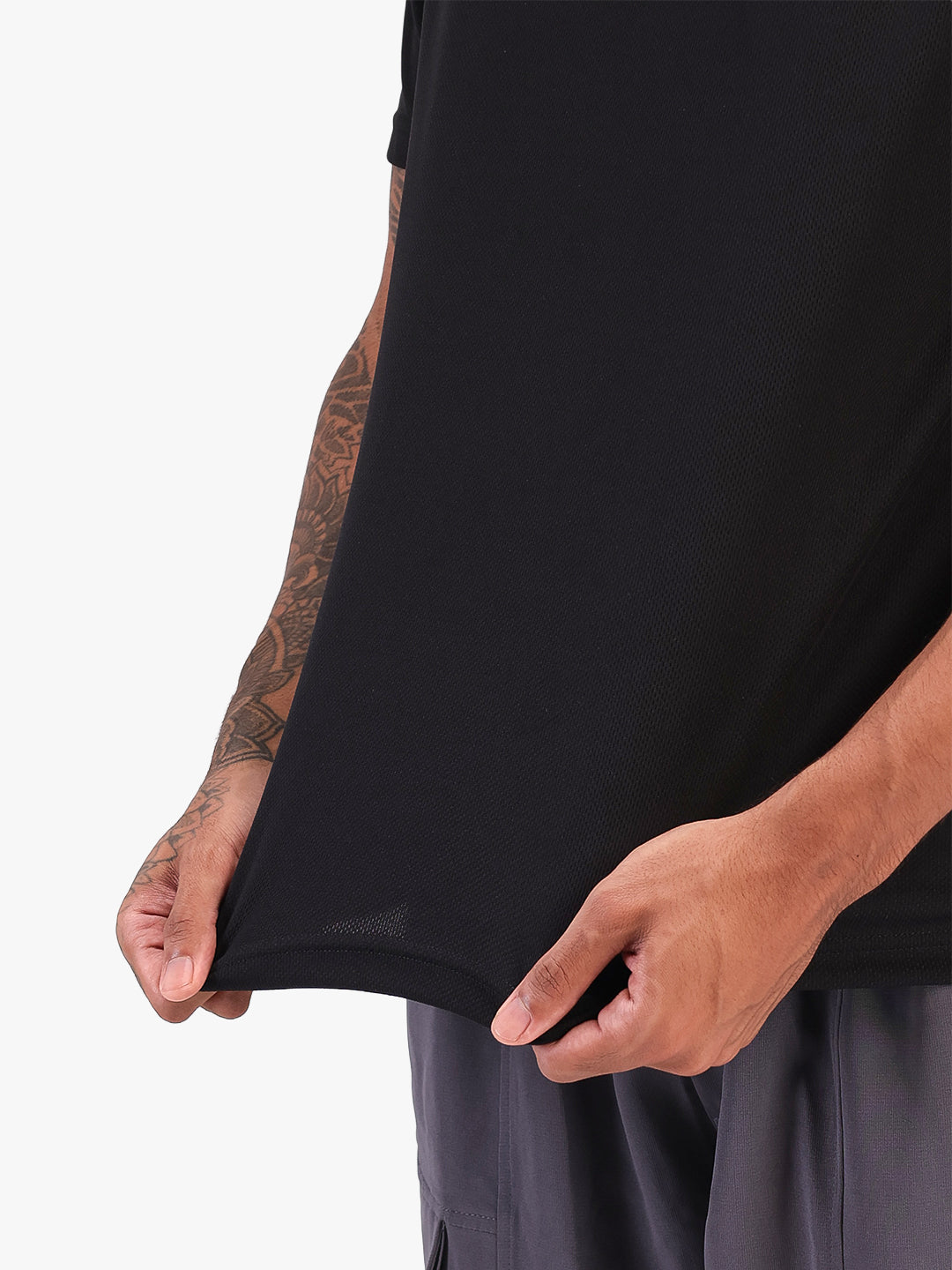 Men's Half Sleeves Quick Dry Sports T-shirt Black