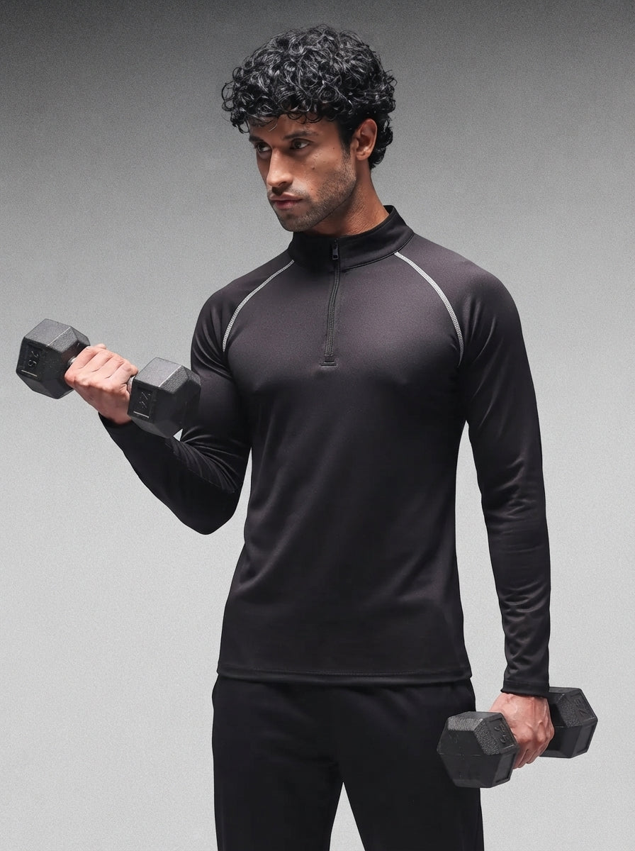 Men’s Full Sleeves Performance Compression T-Shirt for Gym Black