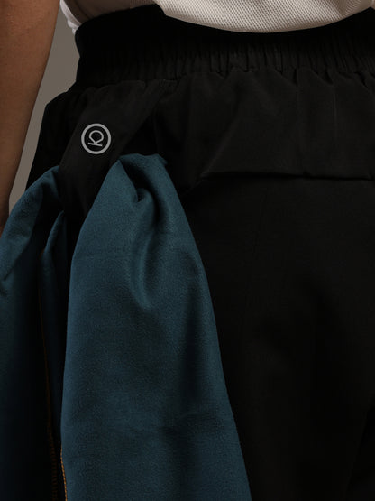 Men Double Layered Sports Running Shorts Black