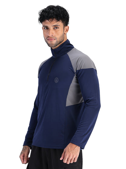 Men’s Full Sleeve Half Zip Sports T-Shirt
