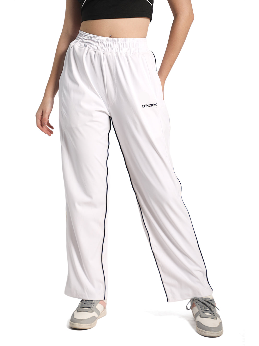 Women White Sports Trackpant