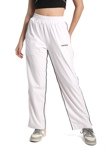 Women White Sports Trackpant