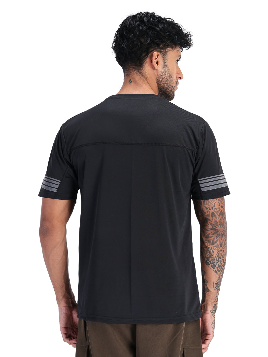 Men's Half Sleeves Dry Fit Gym T-shirt Black