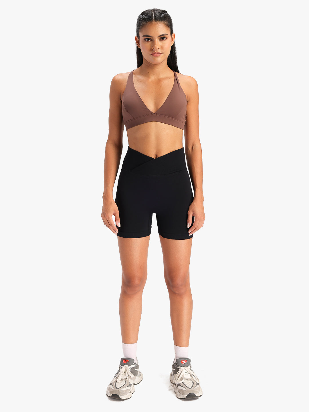 Women's High-Waist Seamless Stretch Yoga Shorts Black