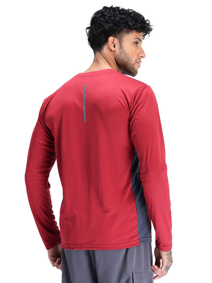 Men's Regular Dry Fit Gym Sports T-Shirt Maroon