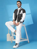 Men Oversized Winter Wear Varsity Jacket with Ribbed Cuffs