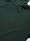 Men Bottle Green Winter Wear Regular Fit Turtle Neck T Shirt | CHKOKKO