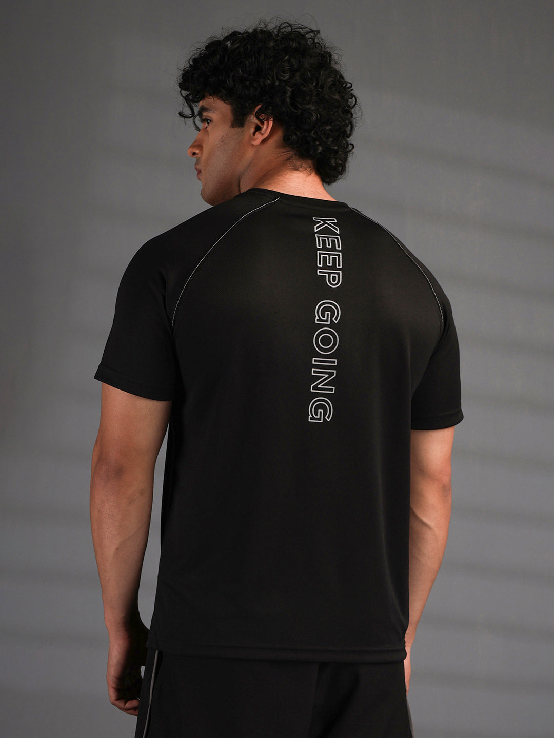 Men's Half Sleeves Quick Dry Sports T-shirt Black