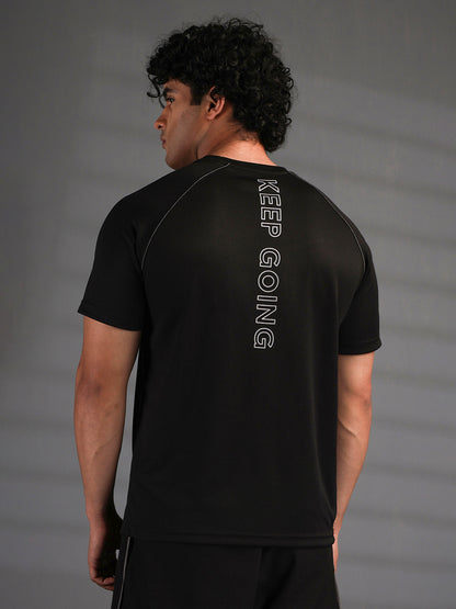 Men's Half Sleeves Quick Dry Sports T-shirt Black