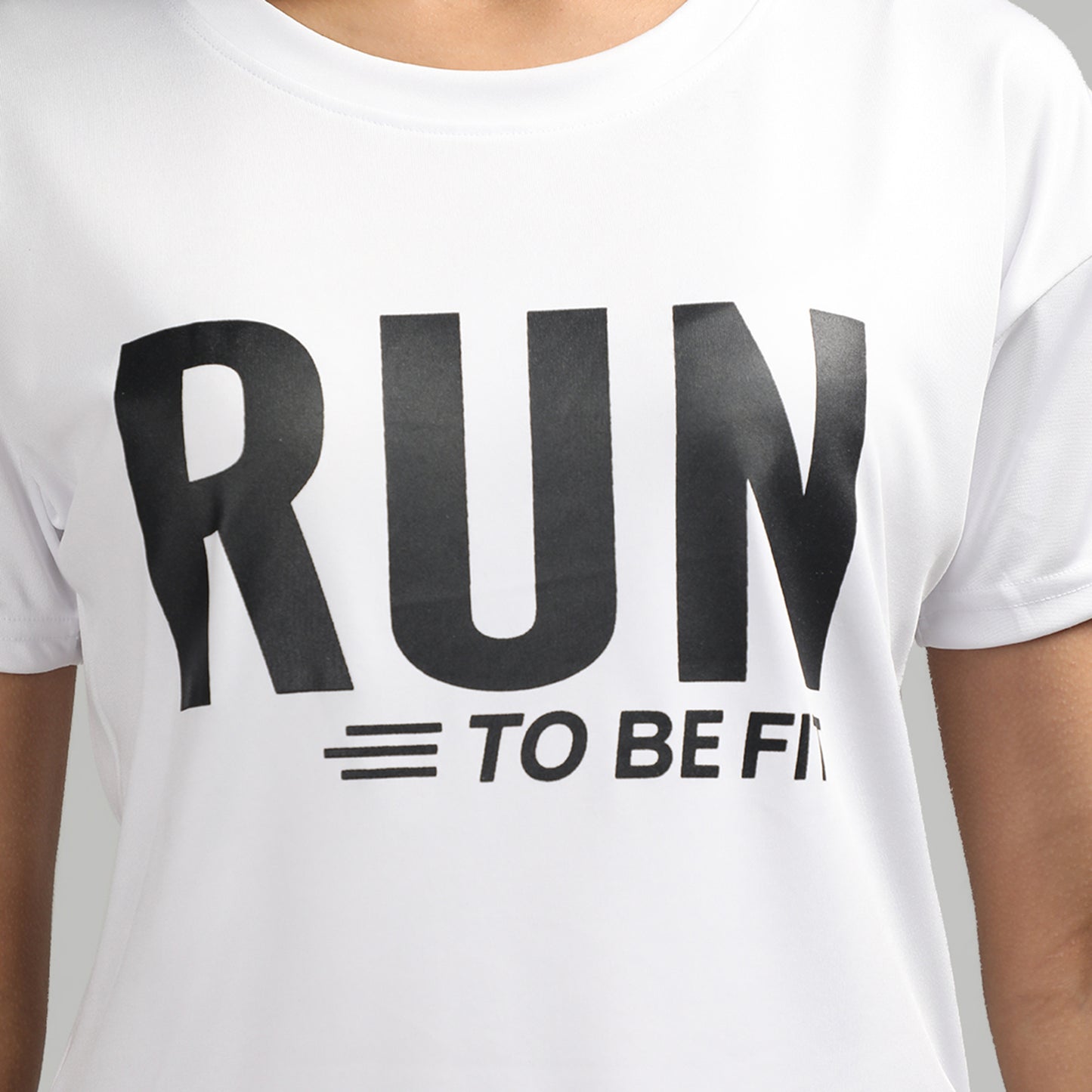 Women Round Neck Dry Fit Gym Sports T-Shirt White
