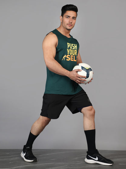 Men's Dark Green Gym Tank Tops Sleeveless Sports Vest