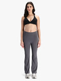 Women Seamless Power Flared Pants Grey