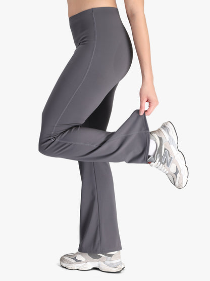 Women Seamless Power Flared Pants Grey