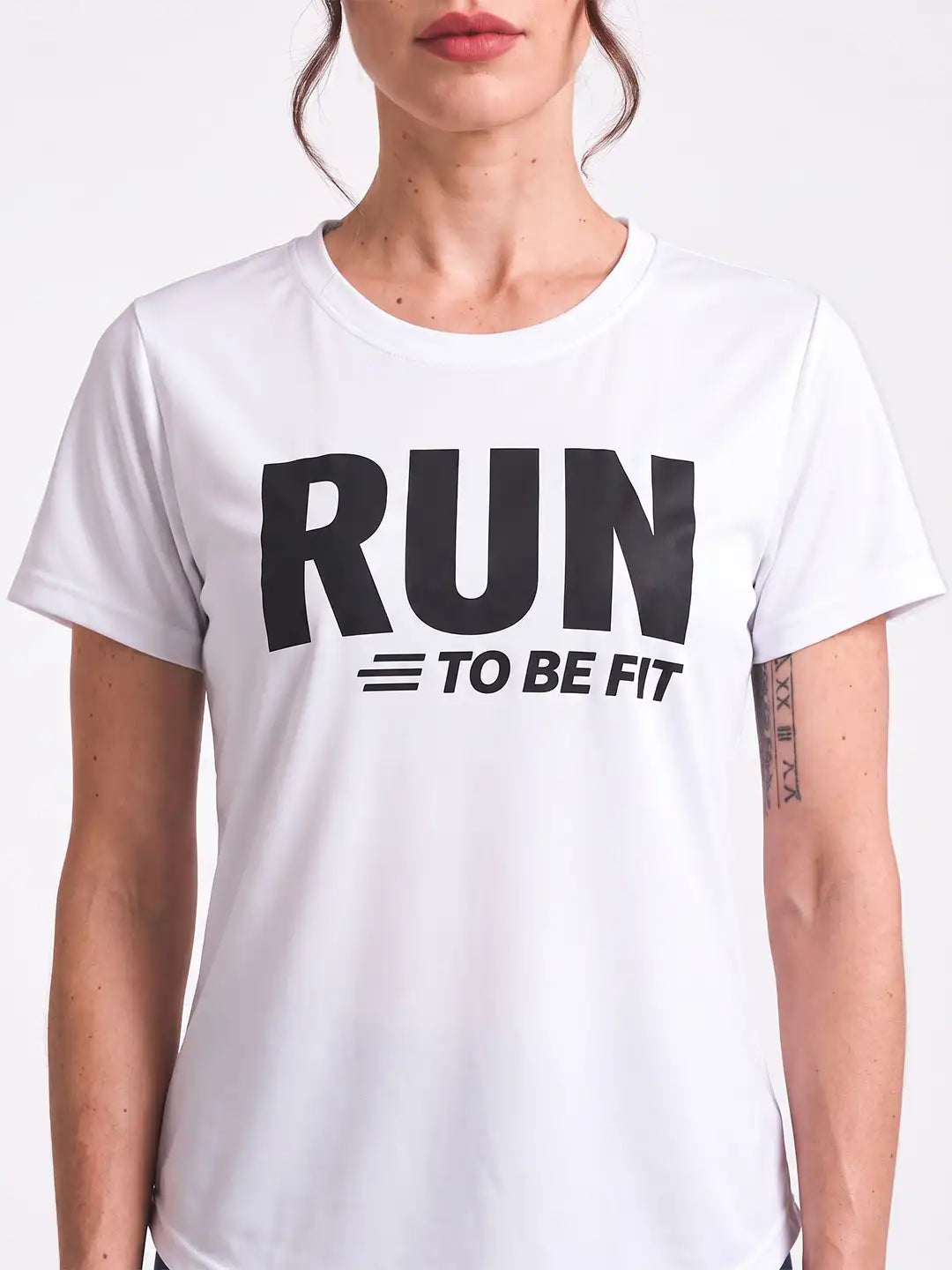 Women Round Neck Dry Fit Gym Sports T-Shirt White