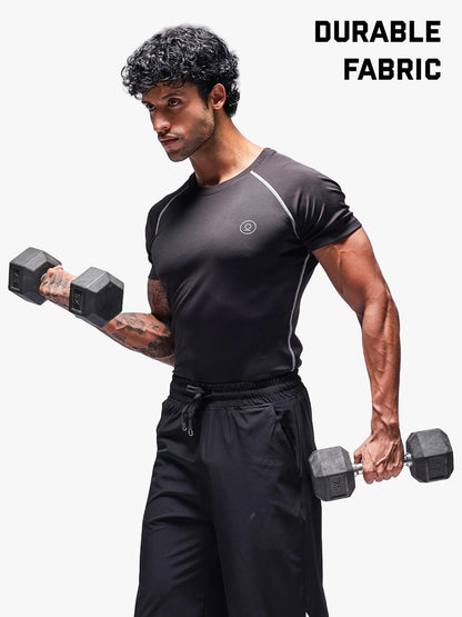 Men’s Performance Compression T-Shirt for Gym Black