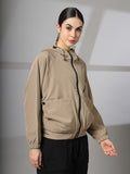 Women Winter Sports Oversized Windcheater Hooded Jacket