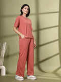 Women's Pink Casual Summer Co-ord Set