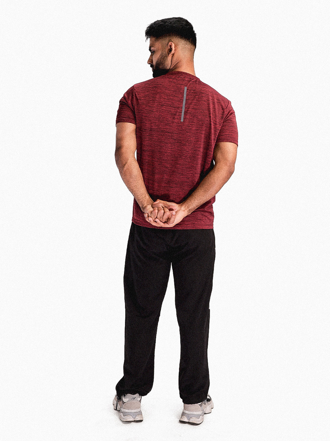 Men's Half Sleeves Dry Fit Gym Sports T-Shirt Wine