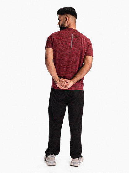 Men's Half Sleeves Dry Fit Gym Sports T-Shirt Wine