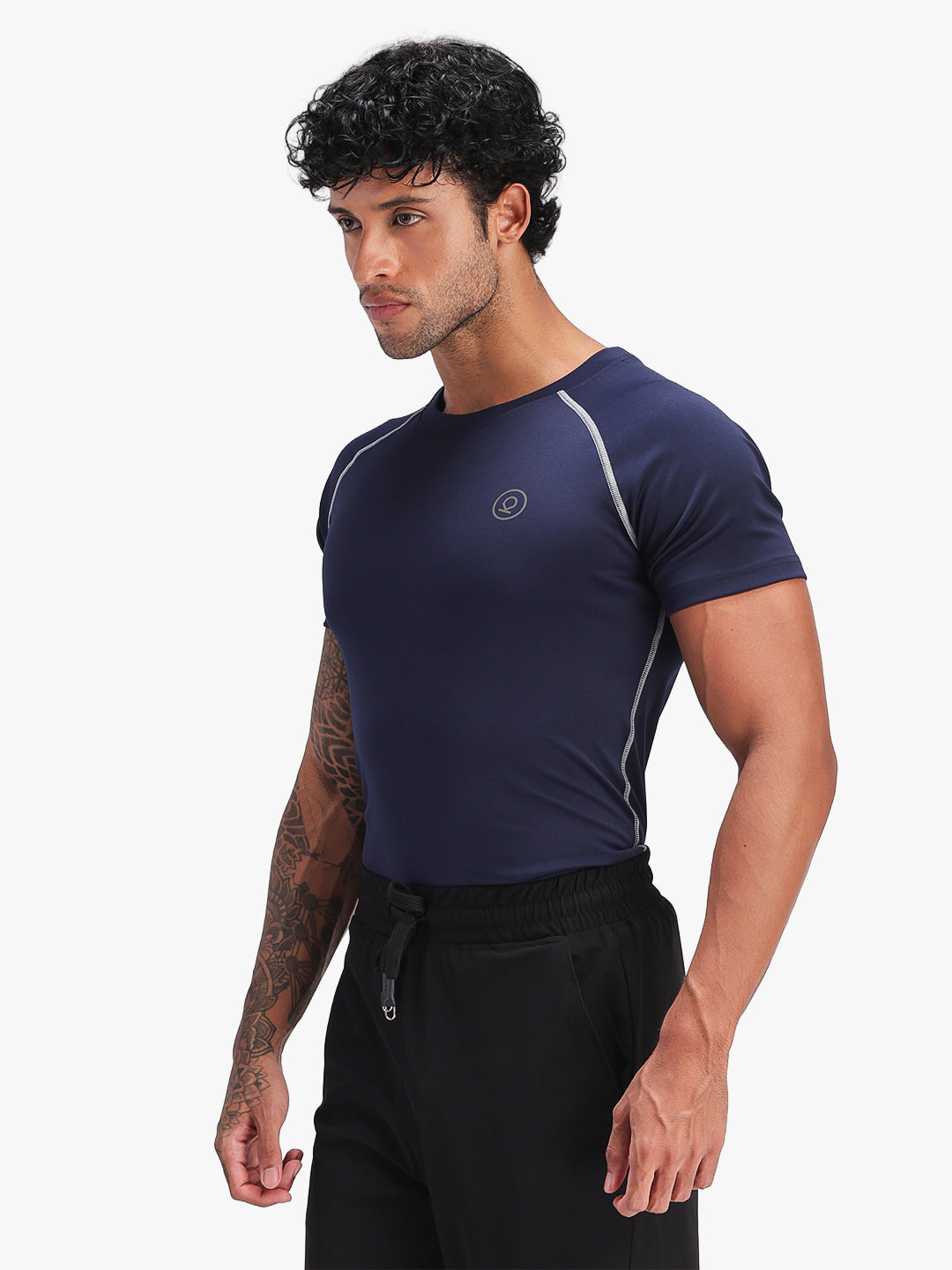 Men’s Performance Compression T-Shirt for Gym Navy