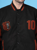 Men Oversized Winter Wear Varsity Jacket with Ribbed Cuffs