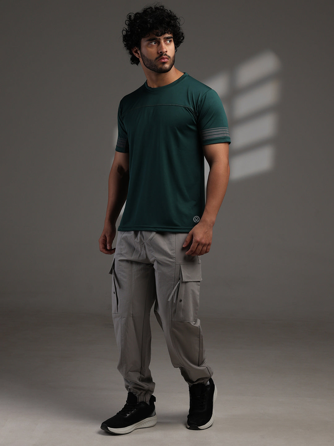 Men's Half Sleeves Dry Fit Gym T-shirt Bottle Green