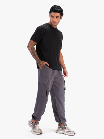 Men's Half Sleeves Quick Dry Sports T-shirt Black