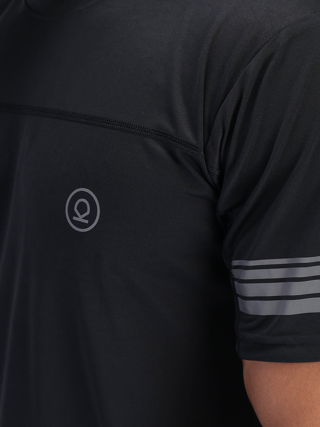 Men's Half Sleeves Dry Fit Gym T-shirt Black