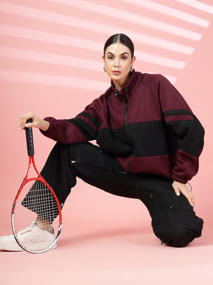 Women Winter Sports Zipper Stylish Oversized Jacket