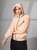 Women Winter Sports Oversized Windcheater Hooded Jacket