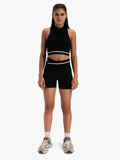 Women's Ribbed Activewear Co-Ord Set Black