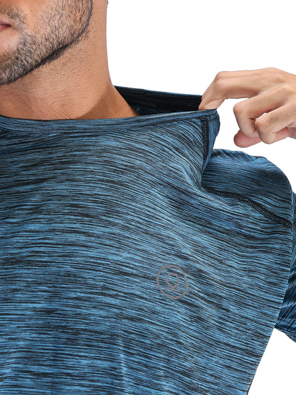 Men's Half Sleeves Dry Fit Gym Sports T-Shirt Sea Green