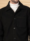 Men Black Winter Wear Shacket